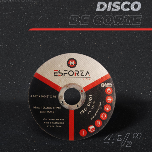 DISCO DE CORTE T1 ESFORZA 41/2"x0.045"x7/8"