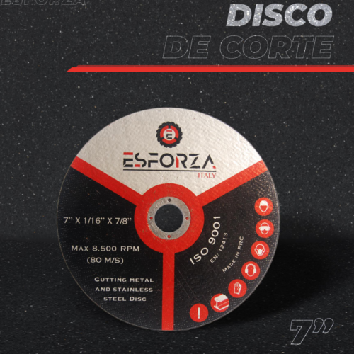 DISCO DE CORTE T1 ESFORZA 7"x1/6"x7/8"